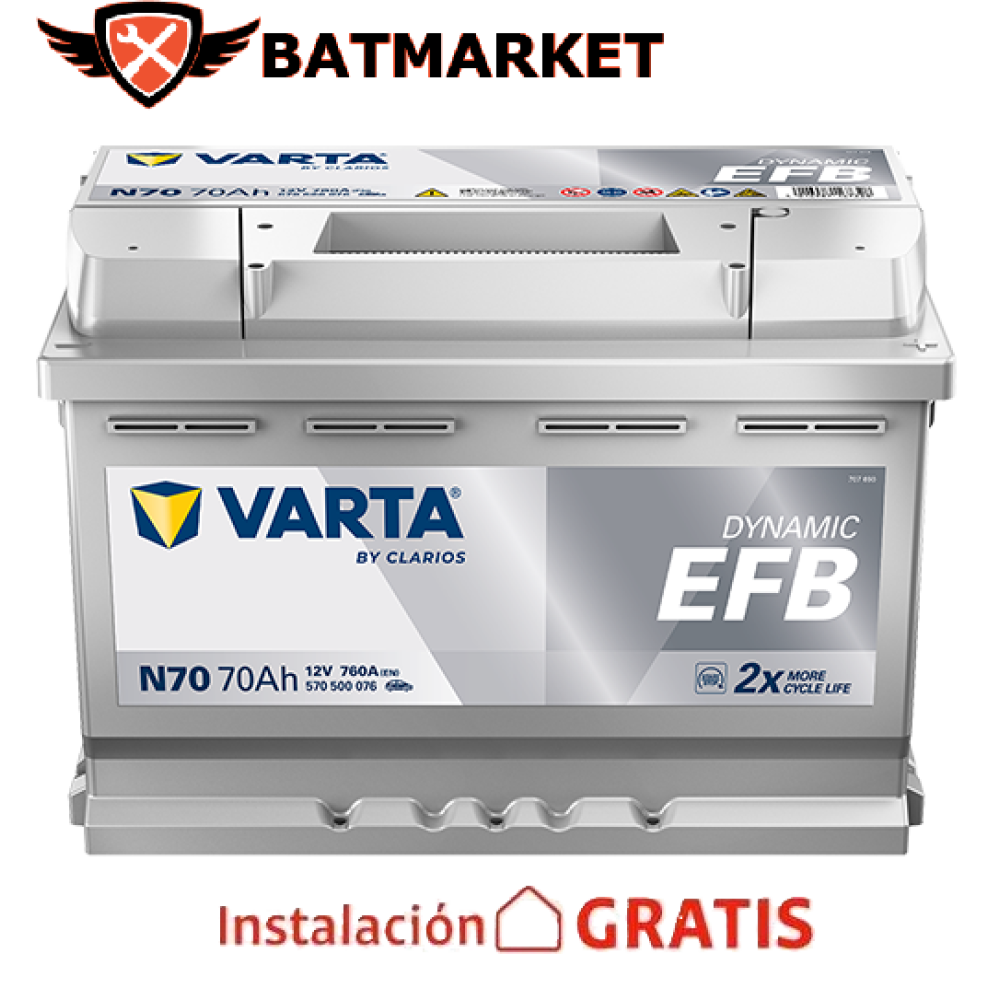 Batería Varta EFB N70 70Ah en Valencia